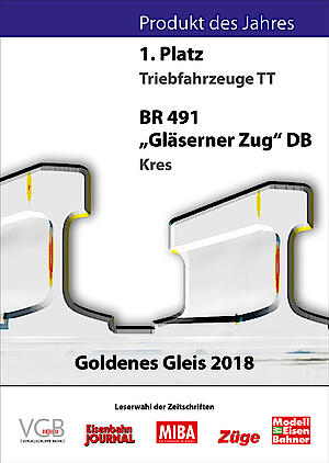 Goldenes Gleis 2018 für den "Gläsernen Zug"